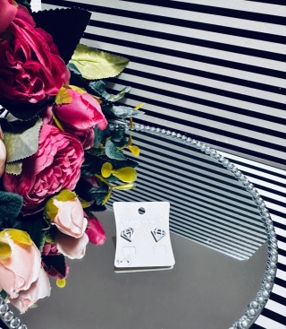 KOLCZYKI DIAMENTY SREBRNE