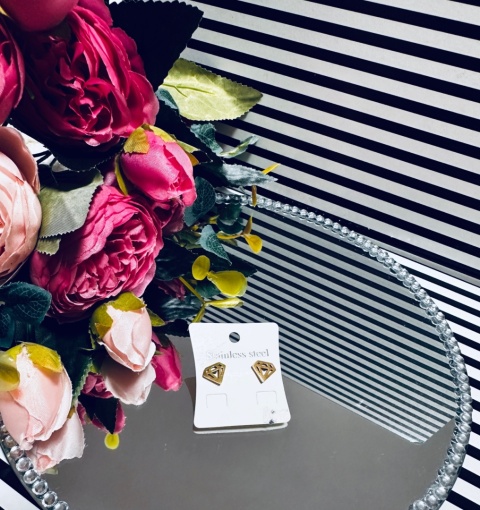 KOLCZYKI DIAMENTY ZŁOTE