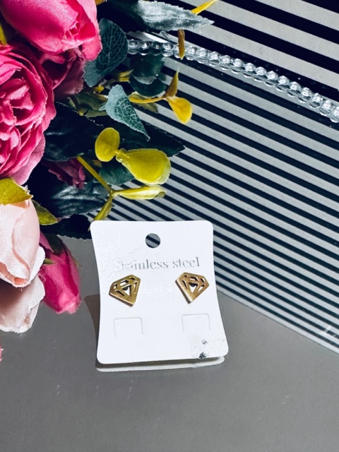 KOLCZYKI DIAMENTY ZŁOTE