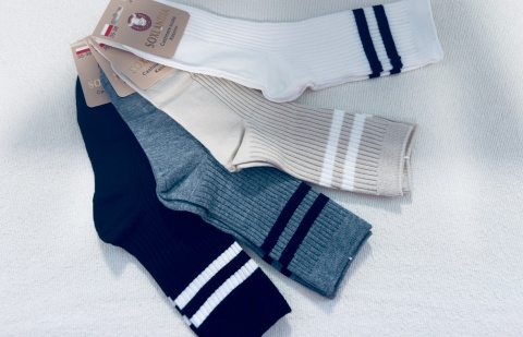 SKARPETY Z PASKAMI BEŻOWE 39/41