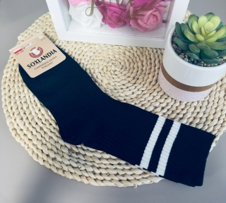 SKARPETY Z PASKAMI CZARNE 35/38