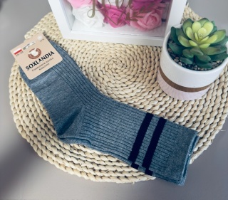 SKARPETY Z PASKAMI SZARE 39/41