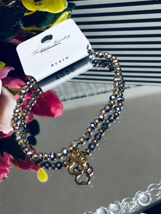 BRANSOLETKA KORALIKI ŁAPKA PSA