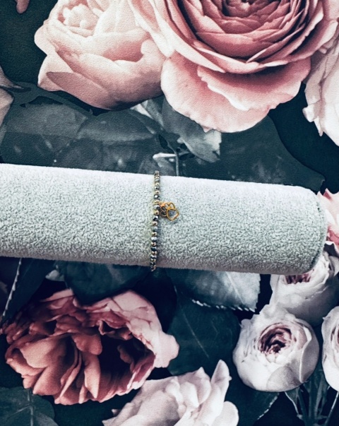 BRANSOLETKA KORALIKI ŁAPKA PSA