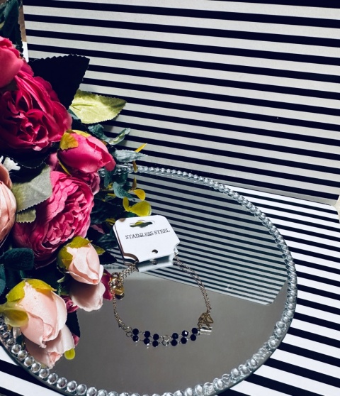 BRANSOLETKA DIAMENT Z KAMYKAMI