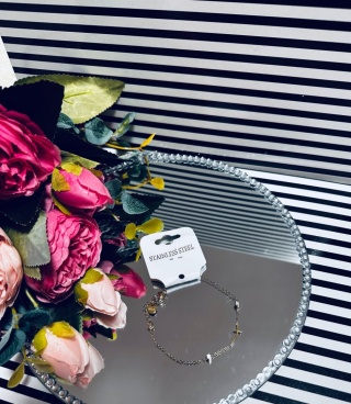 BRANSOLETKA KRZYŻ Z CYRKONIAMI