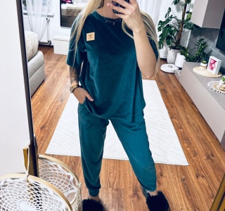 KOMPLET DRESOWY WELUR CC SZMARAGD