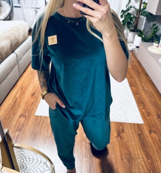 KOMPLET DRESOWY WELUR CC SZMARAGD