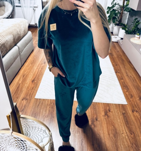 KOMPLET DRESOWY WELUR CC SZMARAGD