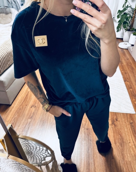 KOMPLET DRESOWY WELUR CC GRANAT