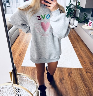BLUZA DŁUGA SZARA