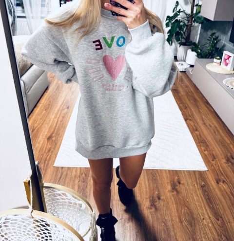 BLUZA DŁUGA SZARA