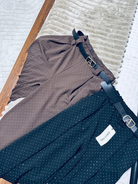 SPODNIE DZWONY CZEKOLADA/CYRKONIE