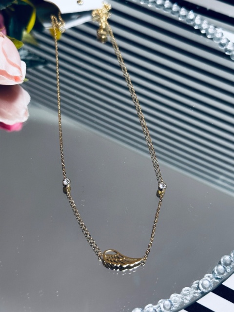 NASZYJNIK SKRZYDŁO+CYRKONIE