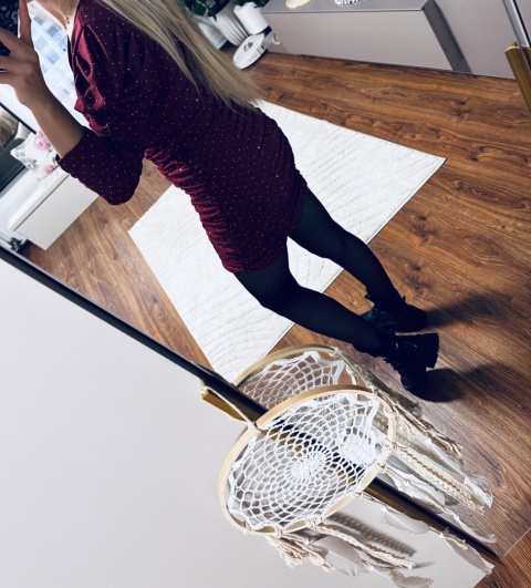 SUKIENKA BURGUND CYRKONIE