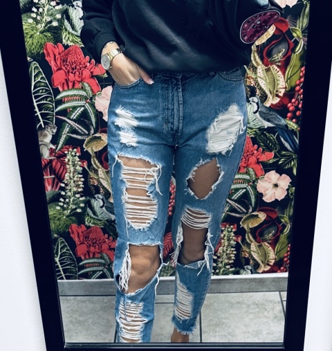 SPODNIE JEANSOWE MOM PULL&BEAR