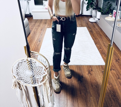SPODNIE JEANS MOM FIT