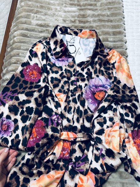 SUKIENKA MIDI PANTERA/KWIATY