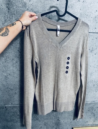 SWETER SEREK BEŻOWY