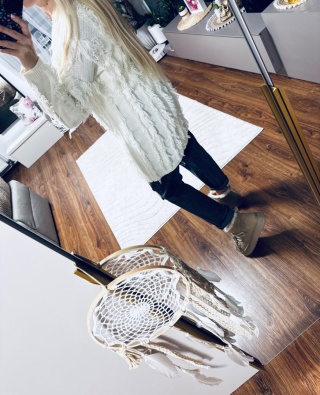 KARDIGAN FRĘDZLE ECRU