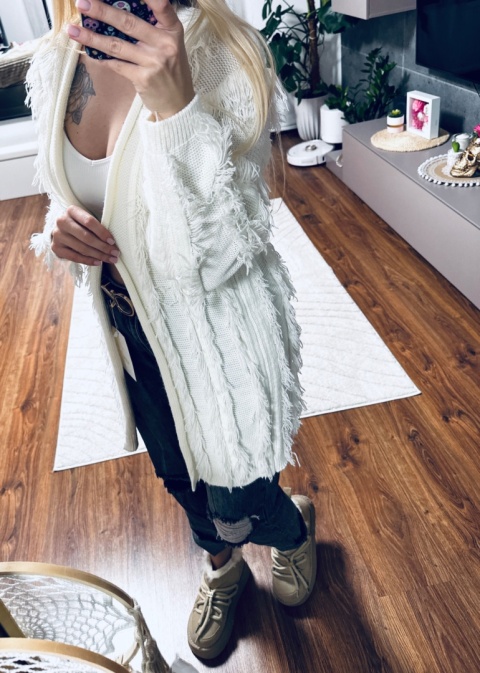 KARDIGAN FRĘDZLE ECRU