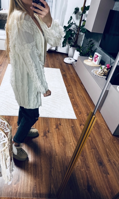 KARDIGAN FRĘDZLE ECRU