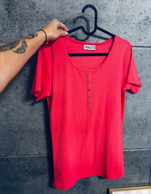 BLUZKA PRĄŻEK KORAL GUZIKI