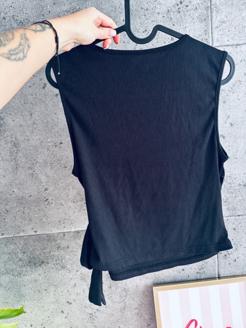 BLUZKA CZARNA WIĄZANA XL