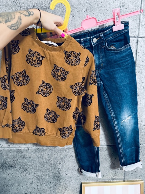 KOMPLET BLUZA+SPODNIE H&M 110/116