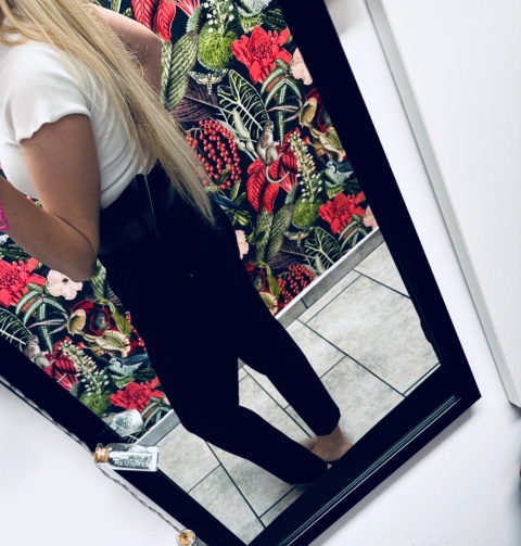 SPODNIE + PASEK H&M S