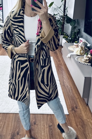 PŁASZCZ ZAMSZOWY ZEBRA