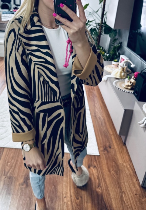 PŁASZCZ ZAMSZOWY ZEBRA