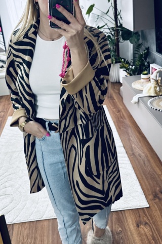 PŁASZCZ ZAMSZOWY ZEBRA